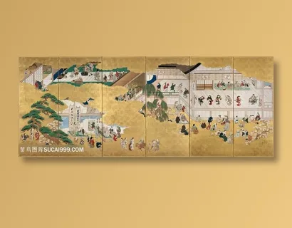 中村歌舞伎剧院的场景装饰画