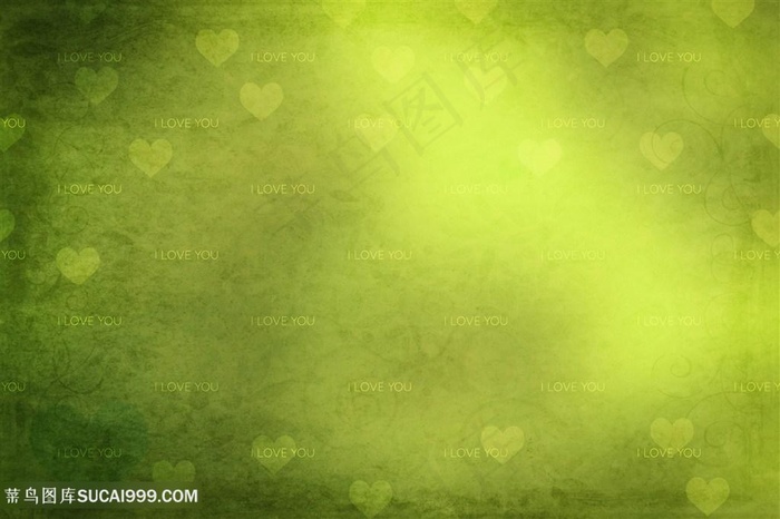 绿色爱心光影背景图片