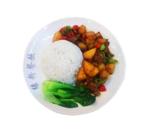 牛腩土豆盖浇饭免扣图