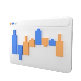 折线图简约3D数据png图标素材