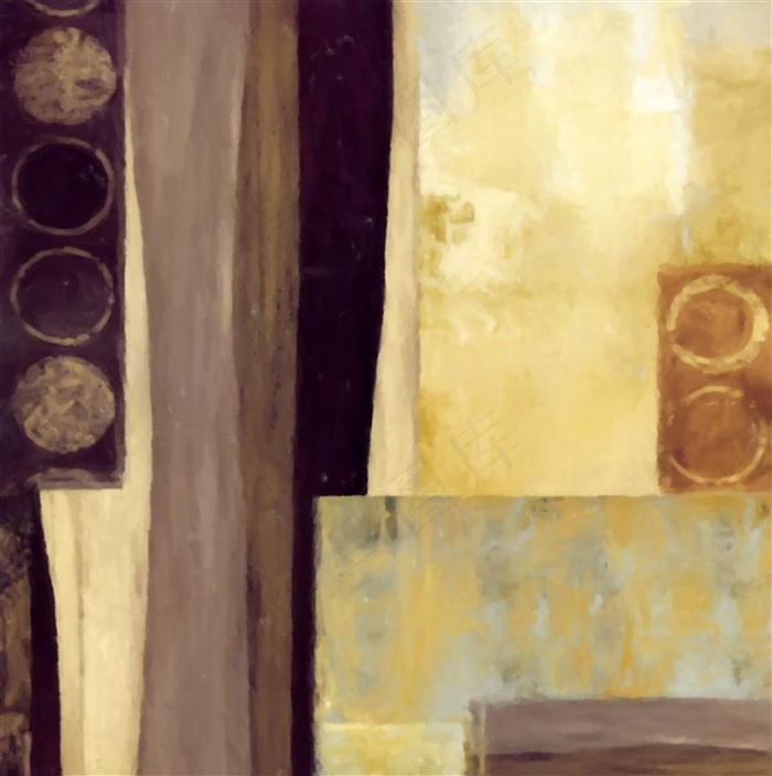 欧美装饰画色块抽象壁画背景