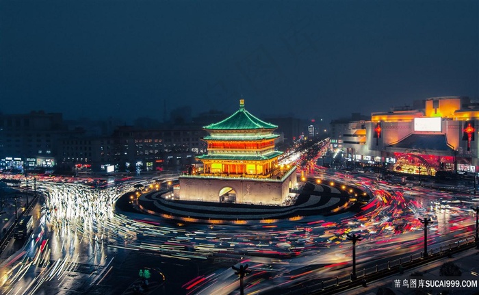 城市交通夜景图片