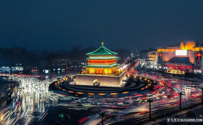 城市交通夜景图片