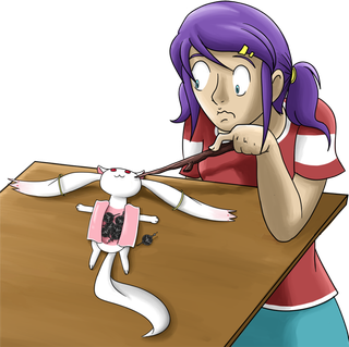 女孩惊恐素材卡通人物简笔