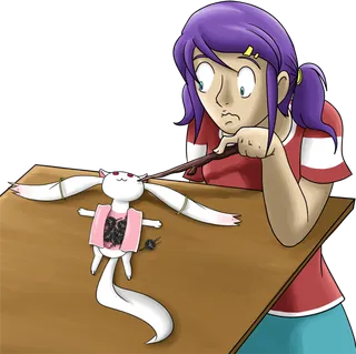 女孩惊恐素材卡通人物简笔