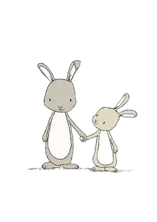 两只兔子牵手
