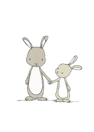两只兔子牵手