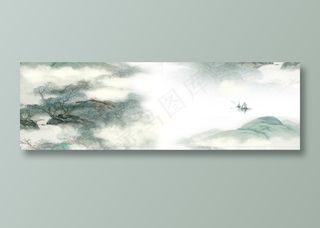 中国风水墨banner海报背景