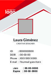 红灰工作证名片