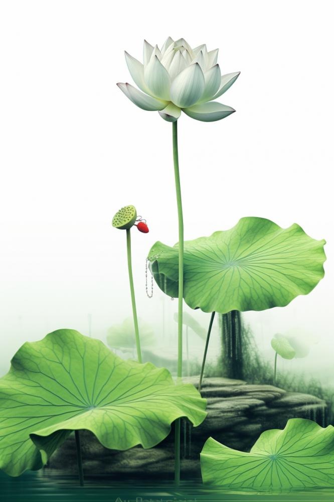 简约清新莲花背景