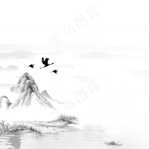水墨画素材png免扣