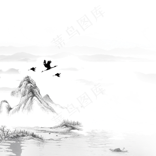 水墨画素材png免扣