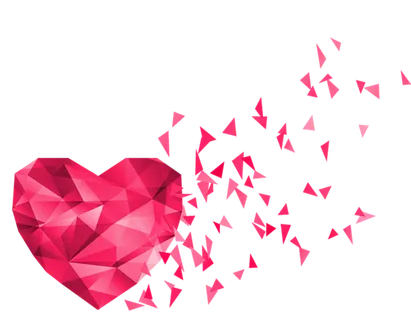 卡通粉色水晶爱心