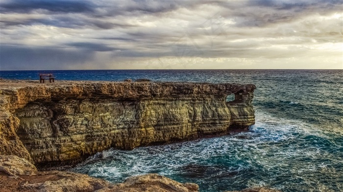 海边悬崖海湾图片素材