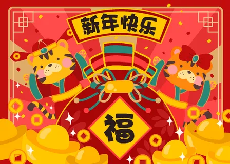 新年虎年老虎插画 新年虎年老虎插画