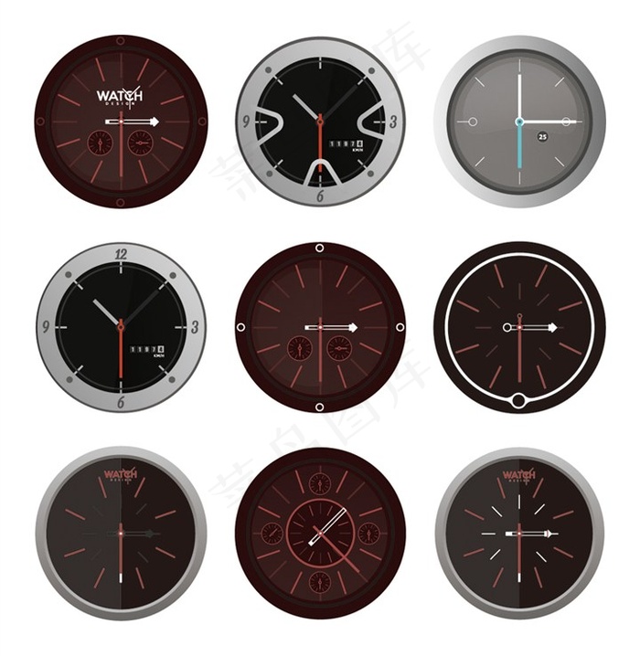 矢量多种手表表盘