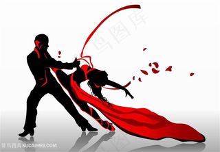 时尚舞蹈男女插画高清图片