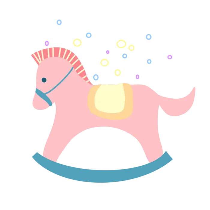 木马玩具剪贴画儿童节幼儿园插画