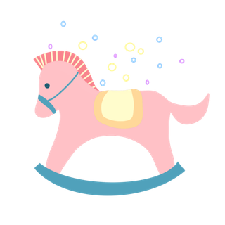 木马玩具剪贴画儿童节幼儿园插画