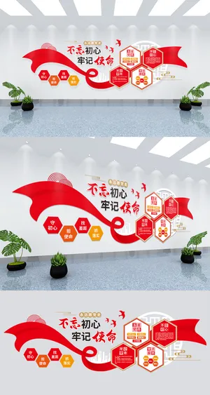 不忘初心牢记使命中国梦党建文化墙背景墙