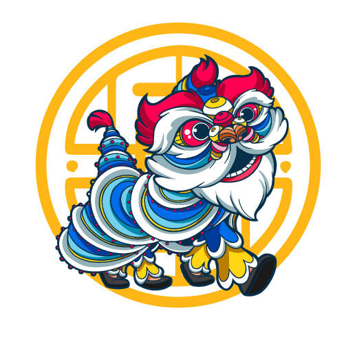 国潮醒狮中国风AI矢量卫衣T恤烫画印花手机壳图案PNG高清免抠素材