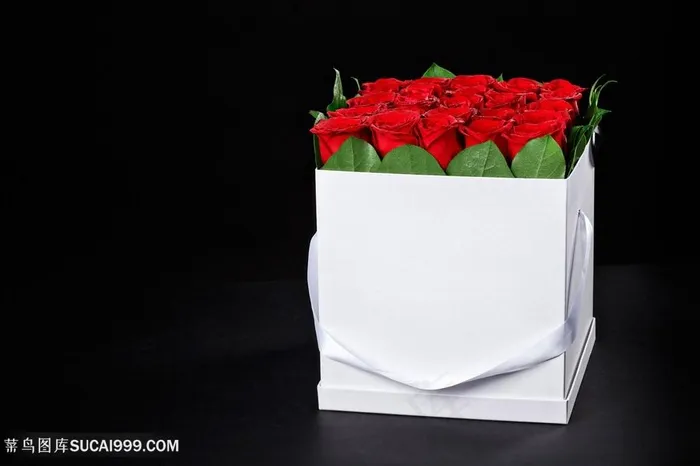 高清唯美礼品盒玫瑰花鲜花图片