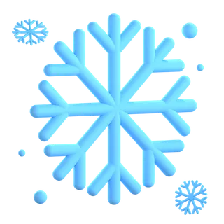 蓝色雪卡通自然图标3Dpng素材