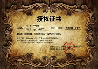 公司企业网络电子模板代理授权资质证书PSD制作设计源文件