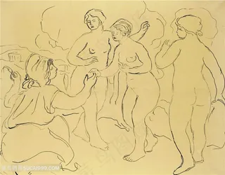 简约线条人物裸体装饰画