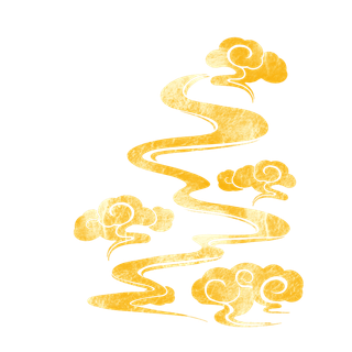 烫金花纹祥云装饰图免扣png透明素材