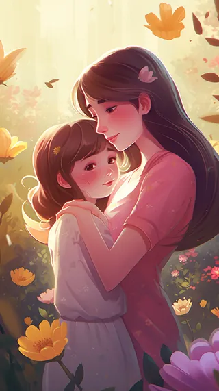 母亲 温馨 节日 爱护 温柔