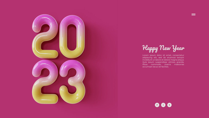 创意2023年新年兔年数字字体设计