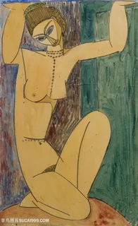 角状体裸体美女插画