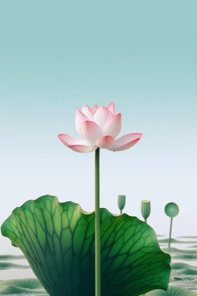 简约清新莲花背景(896x1344)