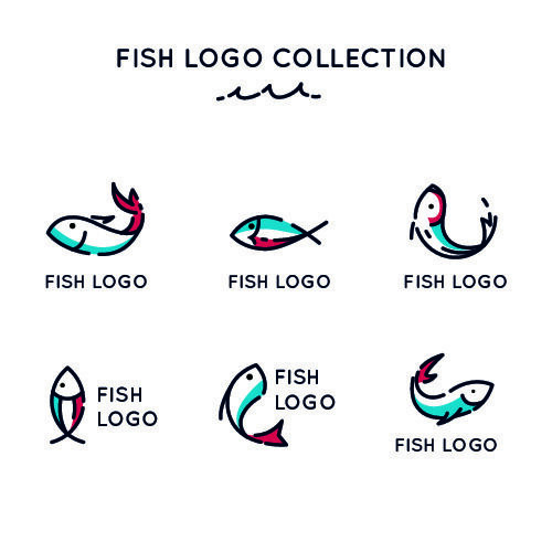 商务海洋鱼类海鲜图标LOGO标识标志标签水产图形AI矢量EPS素材图eps,ai矢量模版下载