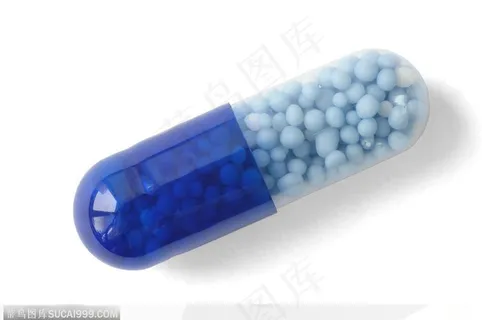 医学药品-斜放的蓝色胶囊 医学药品-斜放的蓝色胶囊