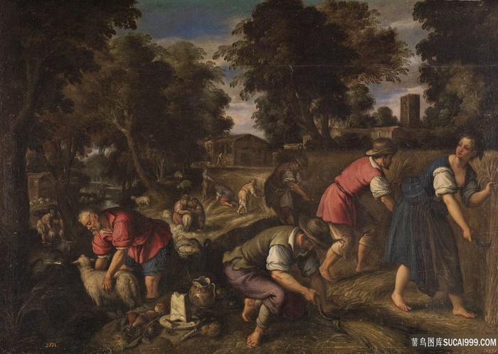 菲阿明戈，保罗，收割油画风景画