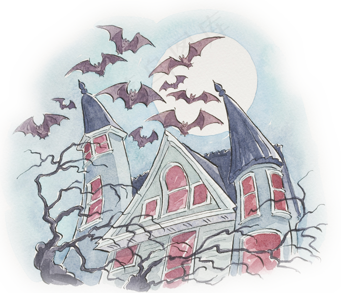 万圣节节日卡通素材城堡