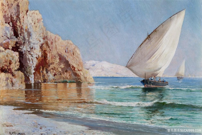 里卡多·韦尔杜戈·兰迪·尤船抵达油画图片