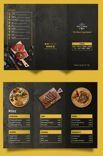 西餐厅折页菜单模板餐厅