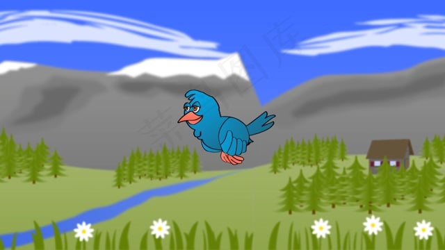 鸟, 图形, 飞行, 卡通片