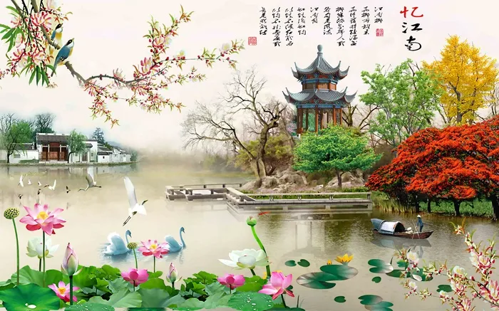 忆江南国华影壁psd模版下载