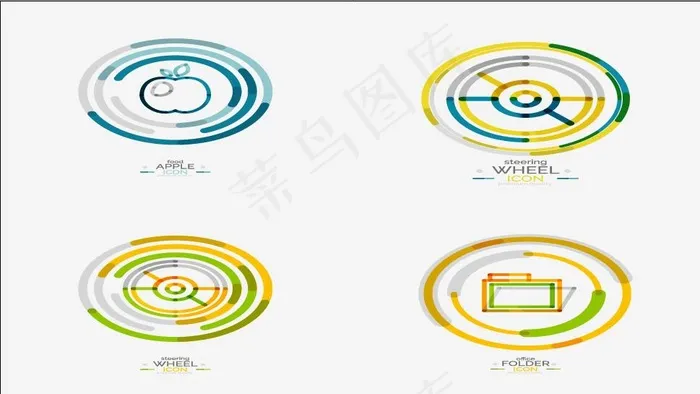 生活圆形图标ai矢量模版下载
