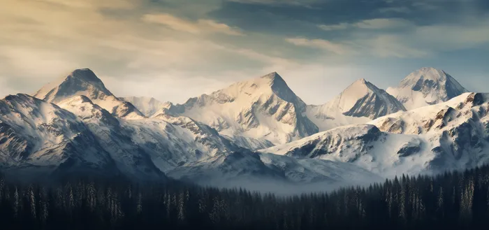 全景远景远处的雪山背景摄影图(4800x2256)