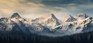 全景远景远处的雪山背景摄影图