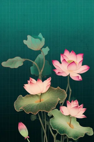 绿色简约清新莲花节气背景