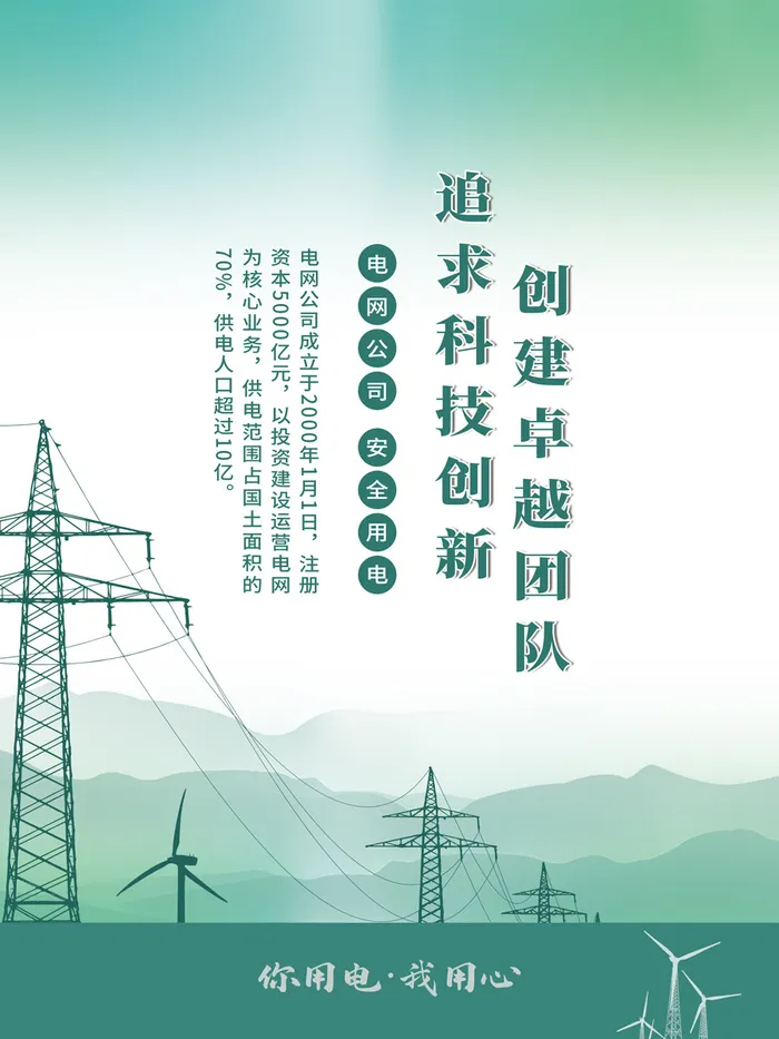 国家电网电力企业文化宣传海报psd模版下载