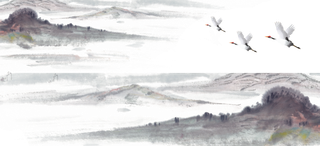 山水画素材中国风水墨画素材元素中国画