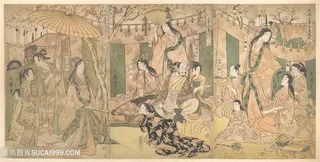 喜多川歌磨唯美日系美女艺术装饰画