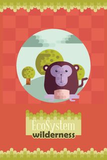 自然风景动物植物扁平矢量插画